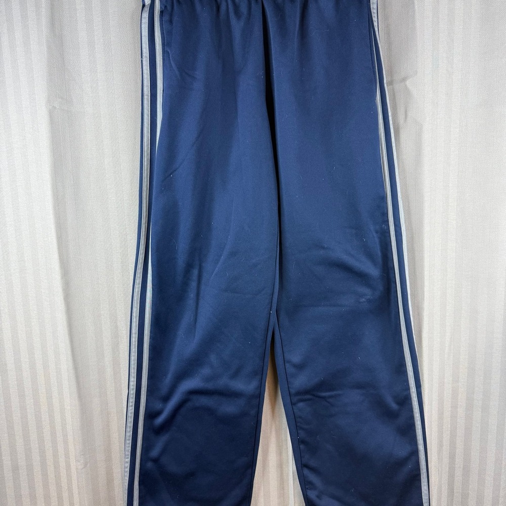 Adidas Boys Navy Blue 3-Stripe Track Pants Medium 10-12 Polyester Sportswear - Picture 1 of 5